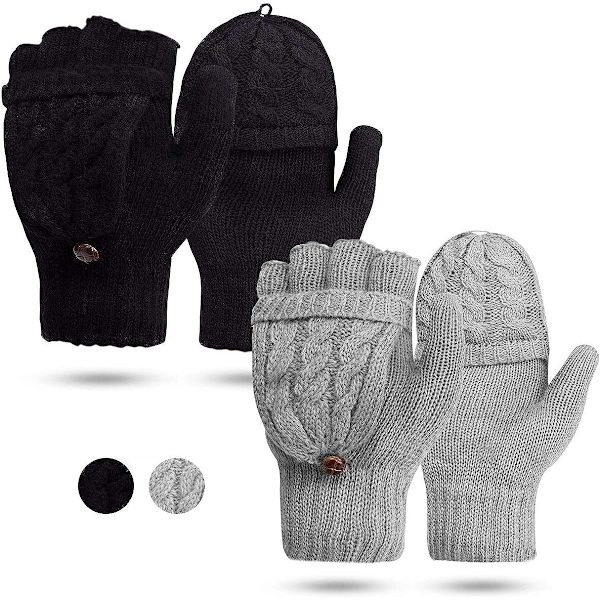 Vantar för kvinnor, fingerlösa vantar - Vintervarma handskar värme
