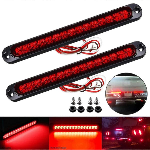 2 stk. 10 tommer 15 LED trailerlys LED stop-dreje-baglygte tredje bremsestang til tunge både