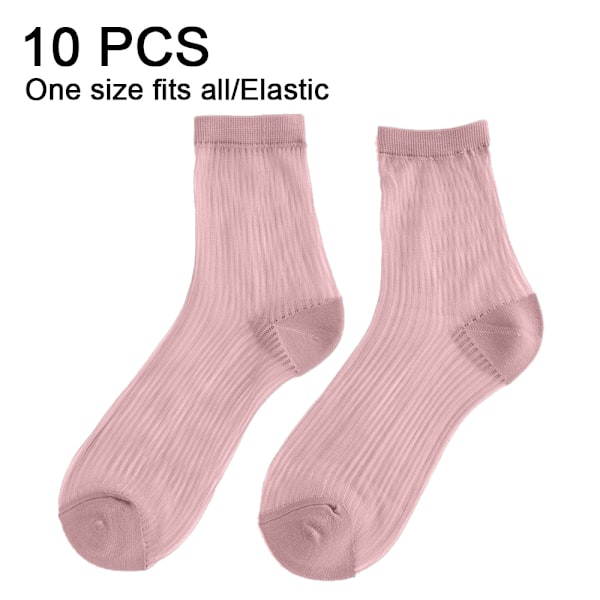 Damestrømper, 10 par tynne nylon ankelsokker, transparente