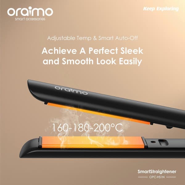 Oraimo Smart Straightener Värmekontroll Multi-styling LED Digital Display Plattång