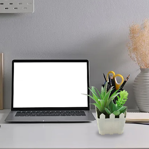2 stk. kunstige blomster simulering saftige bonsai kreativt hjem