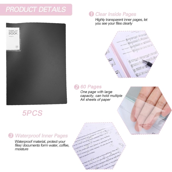 Plastik display bog portfolio mappe Mappe Transparent ærme