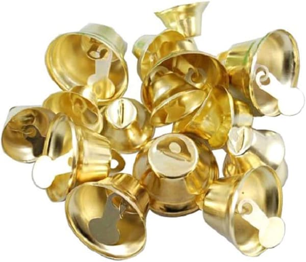 120 st Hängande Julklockor 16mm Mini Julklocksdekoration (Guld)