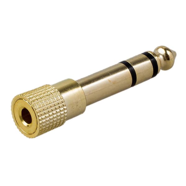 Kvalitets Hovedtelefon Adapter Stereo Guld Stik 1/4\" (6.3mm) Han Til 1/8\" (3.5mm) Hun