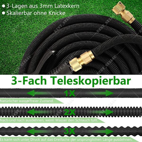 Flexibler trädgårdsslang expanderbar vattenslang Flexislang flexibel 5-30M