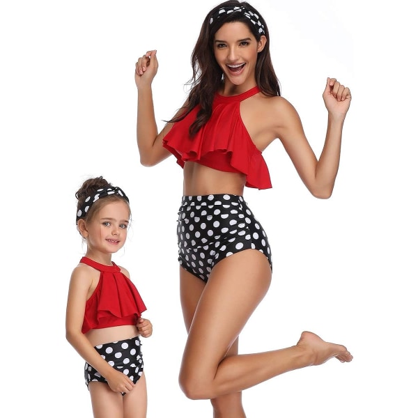 KABETY Jente Badedrakt Todelt Bikinisett Ruffle Falbala Swimw