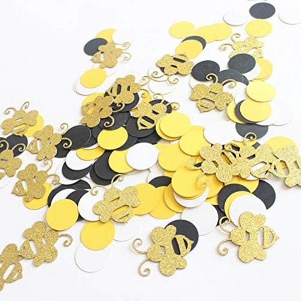 360 Stykker Bie Konfetti Gull Glitter Bie Konfetti Gul Svart C