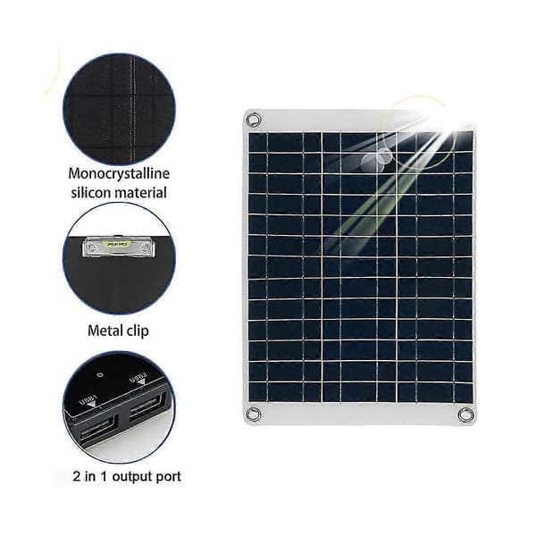 20w Solpanel Kit 12v Oplader Med 60a Solar Ph Opladerplade Til Rv Bil Yac