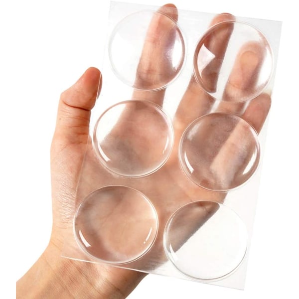 Dörrknopp Väggskydd, 6PCS Transparent Rund Mjuk Gummi Vägg P