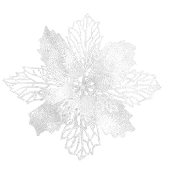 Joulukuusenkoristeet, 12 kpl Joulukuusen Koriste-erä Deco Joulu Glitter Keinotekoiset Joulukukat Häihin Juhliin Jouluun Silver