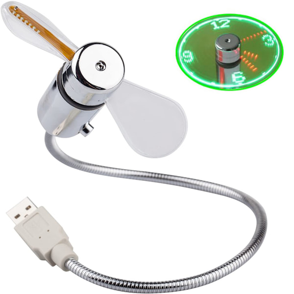 Uusi USB-kellotuuletin, jossa on reaaliaikainen kellonäyttötoiminto