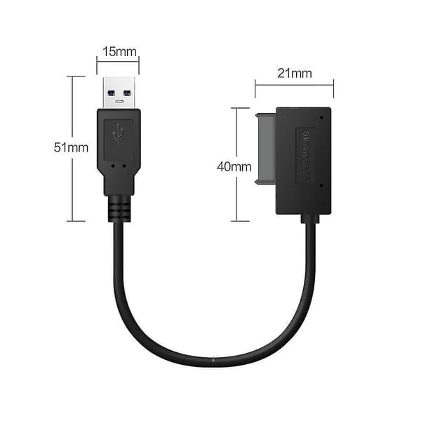 35 cm USB-adapter PC 6p+7p CD DVD SATA till USB 2.0-omvandlare Slimline SATA 13-pin enhetskabel för PC