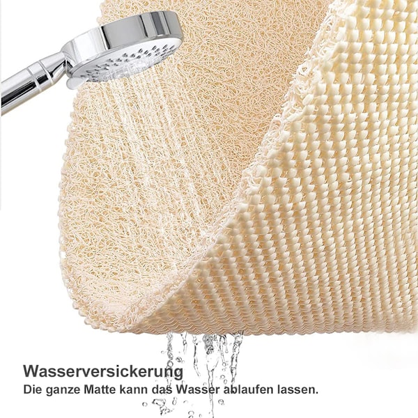 Halkfri Duschmatta för Våta Utrymmen, Texturerad Yta Säkerställer Säkerhet i Badrummet, Snabbtorkande & Lätt Rengöring, Loofah Massage Textur, Ftalatfri