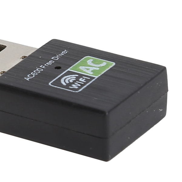 Wifi-adapter USB-mottaker Ethernet 600 Mbps 2,4 GHz 5 GHz Dobbelt bånd Trådløst nettverkskort Svart