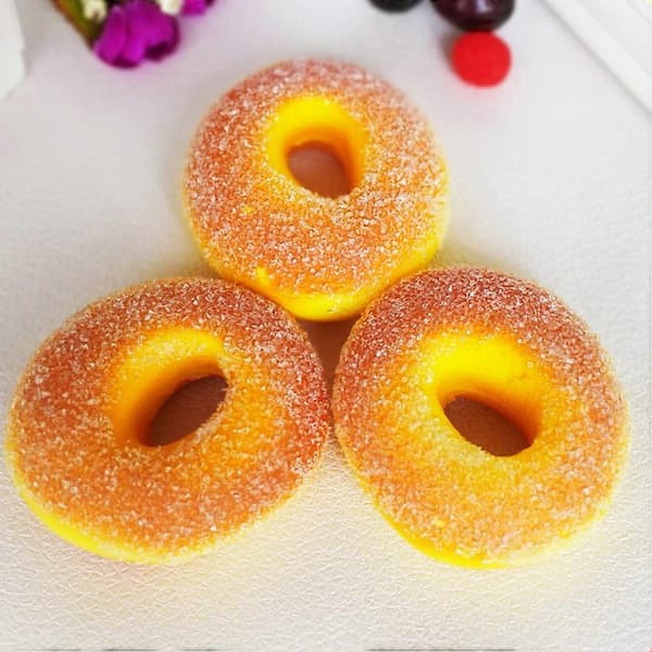 5 stk. simulerede donut-fotorekvisitter PU kunstig mad DIY-pynt