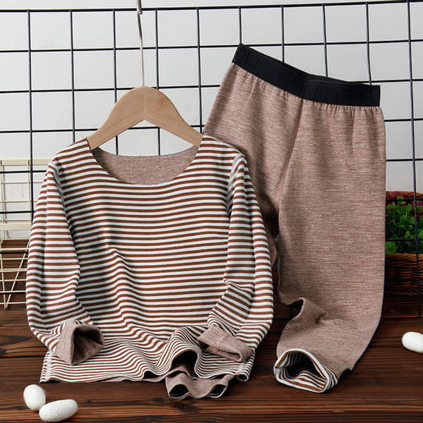 Toddler Pyjamas Flickor Pojkar Varma Bomulls Pyjamasar för Barn coffee 100cm