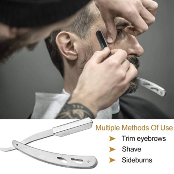 Premium Skjeggpleiesett for Menn, Inkluderer Profesjonell Rett Razor Transparent Skjegg Styling Mal, Antistatisk Skjeggkam,