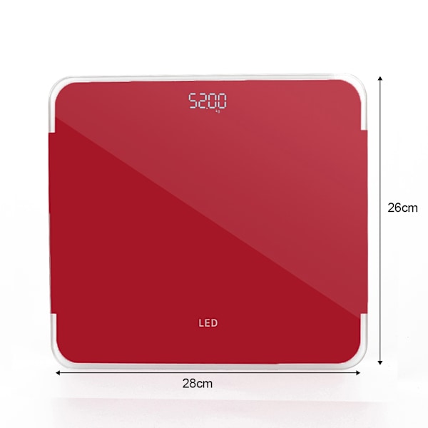 Elektrisk Digital Vikt Kropp LED Display Vågskala Hög Precision USB Laddning Vågskala (Röd)