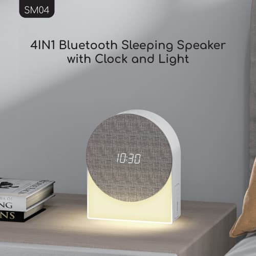 Ny Sleeper Multifunksjonell Hvit Støy Bluetooth Høyttaler Stoff