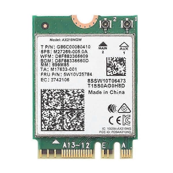 AX210 Wi-Fi 6E Desktop Kit: 802.11Ax 2.4G/5G Bluetooth 5.2-adapter Greenblack