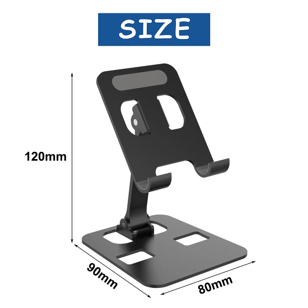 Tablettstativ for skrivebord, stabilt tablettstativ, sammenleggbart og