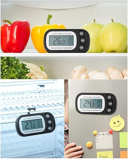 2-pack Digital Kylskåpstermometer Vattentät Rumstermometer