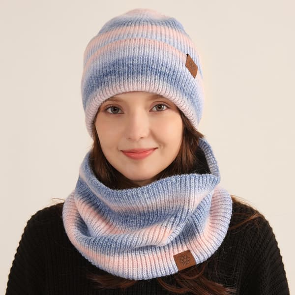 Vintermössor Halsduk Set Varma Stickade Mössor Skull Cap Nackvärmare
