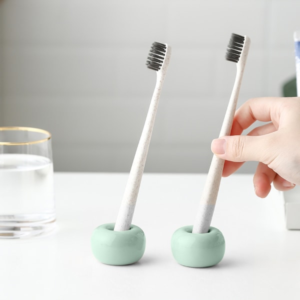 2 ST Elegant mini keramisk tandborsthållare