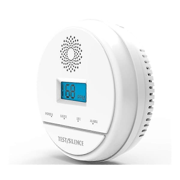 LCD CO Sensor 433MHz Trådløs Fungerende Innebygd 85dB Sirene Lyd Karbonmonoksidforgiftning Advarsel A