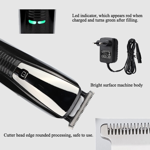 Multifunktionel Elektrisk Hårtrimmer Genopladelig Hårtrimmer Klippemaskine (EU Stik)