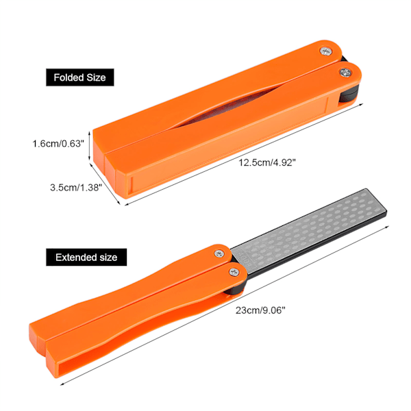 Utendørs Camping Folding Dobbeltsidig 400/600# Slipestein Slipestein Verktøy (Gul)