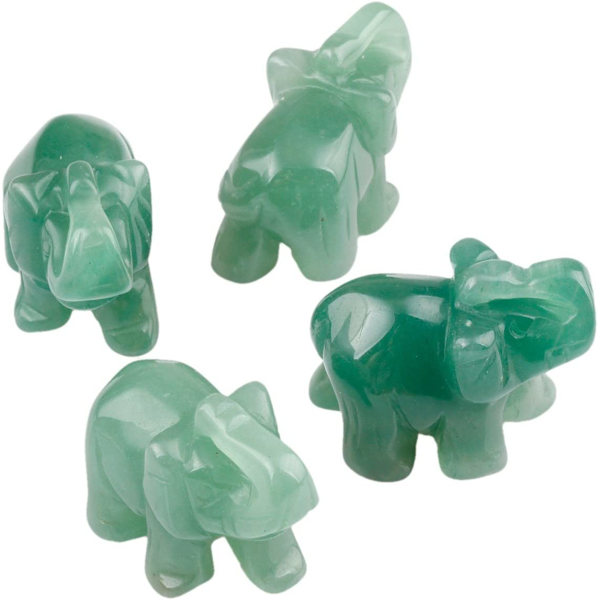Rosekvarts Elefant Lommestatuette Køkkenbeskytter Healing