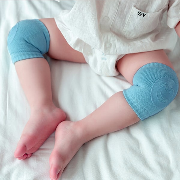 Krypande knäskydd halkfria andningsbara bomull baby knäskydd unisex för spädbarn grönt fri storlek