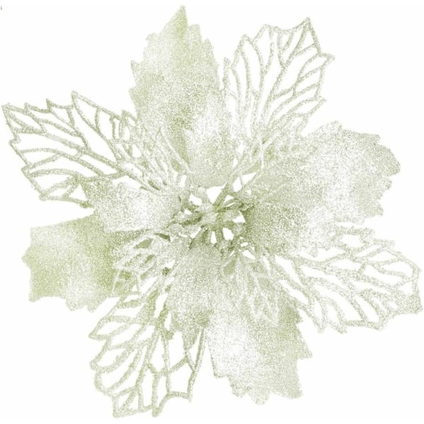 Utsökt Julstjärneblomma, Glittrande Konstnärlig Touch Till Din Festliga Dekor, Glittrande Juldekoration För Hem, Bröllop Och Fest, Set