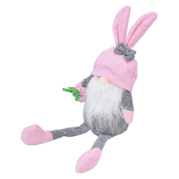 Påskhare Gnome Dockor Mjukt Tyg Långt Ben Söt Faceless Gnome Prydnad för Heminredning Rosa Hatt
