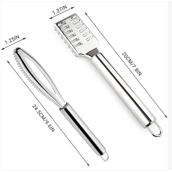 Fiskeskjellfjerner i rustfritt stål, profesjonell fiskeskrape