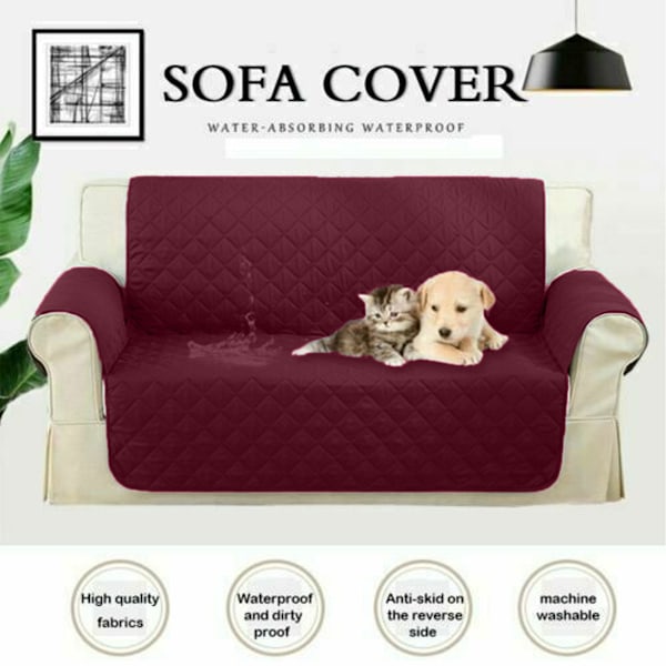 Sofa Slipcovers Vendbare Vandtætte Quiltede Kast Dyrebeskytter Sofa Betræk