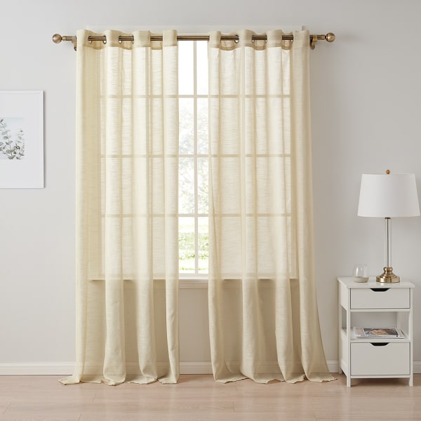 Gardiner med ?sen Voile Gardiner i Polyester Halvtransparent V