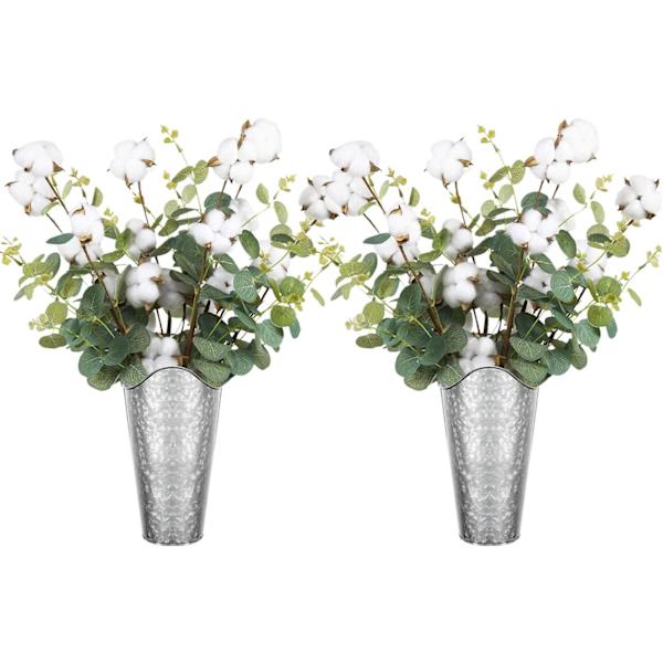 Galvaniserte veggplanter 2 sett metall hengende vase for landlig stil