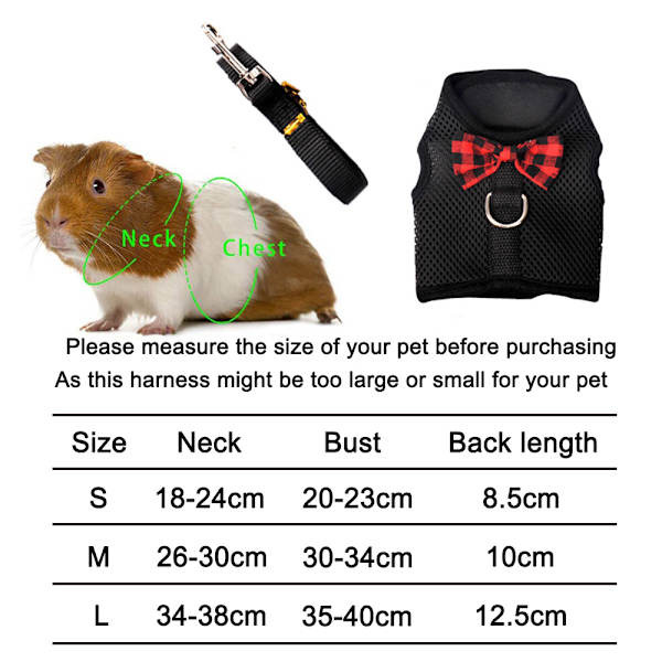 Guinea Pig Sele och Koppel Mjuk Mesh Liten Husdjur Sele med