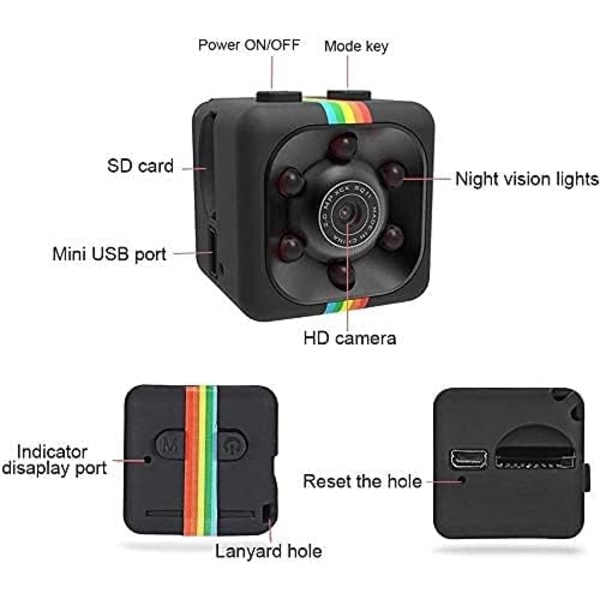 Smygande Spionkamera, Mini Dold Kamera med Mörkerseende, 1080P HD-Video och Rörelsedetektering för Diskret Övervakning