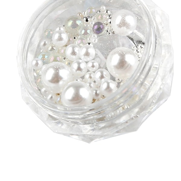Nail Art Pearl Semi Round Imitation Pearl 3D Decal Design Glitter Dekoration Design DIY Nail Art Dekoration Tillbehör shape5