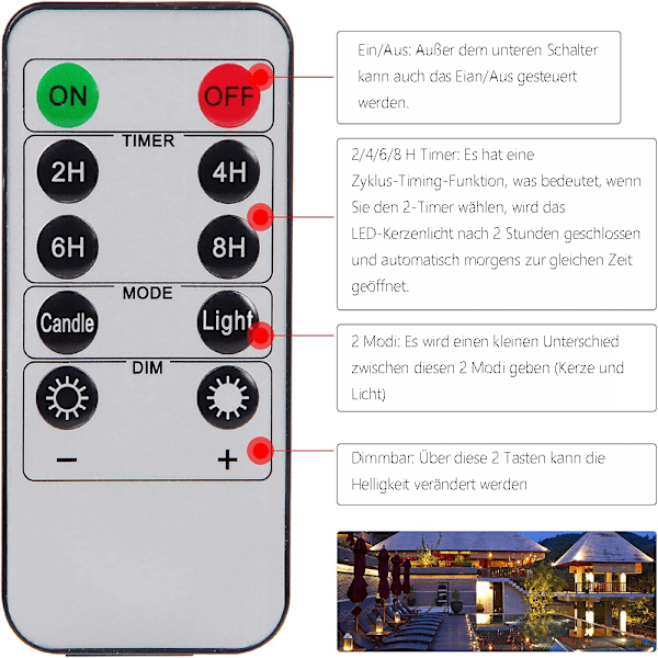 Bekväma fjärrstyrda icke-spröda glaskerter, simuleringsglaskerter för avkoppling och romantisk atmosfär, tre AAA-batterier ingår ej