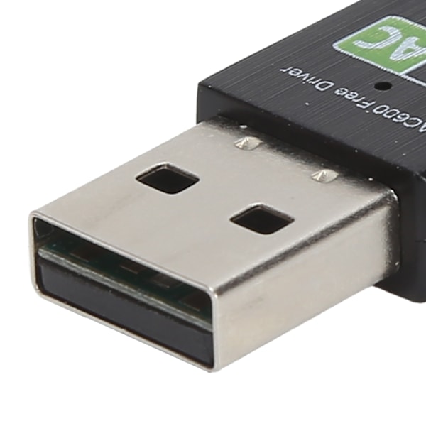 Wifi-adapter USB-mottaker Ethernet 600 Mbps 2,4 GHz 5 GHz Dobbelt bånd Trådløst nettverkskort Svart