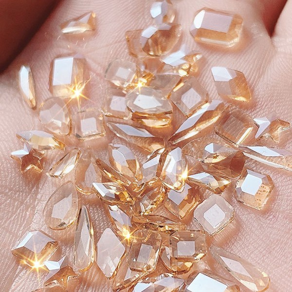 Assorterade platta bakspik kristaller, diamantformade strassar för nagelkonstdesign