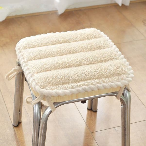Vinter tjock plysch matstol dyna 30*30CM kontor dator halkfri sittdyna yellow style1