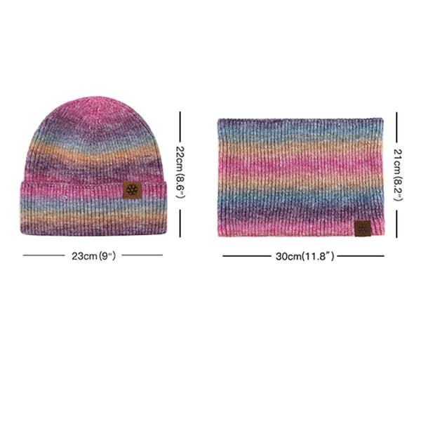 Vintermössor Halsduk Set Varma Stickade Mössor Skull Cap Nackvärmare