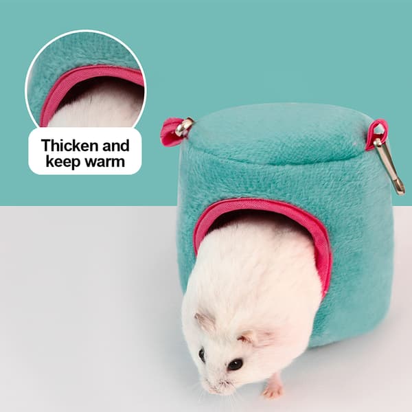2 stk. Mini Hamster Seng Gjemmesteder og Hus, Bomull Mini Dyr Kjæledyr Rede Hule blue S