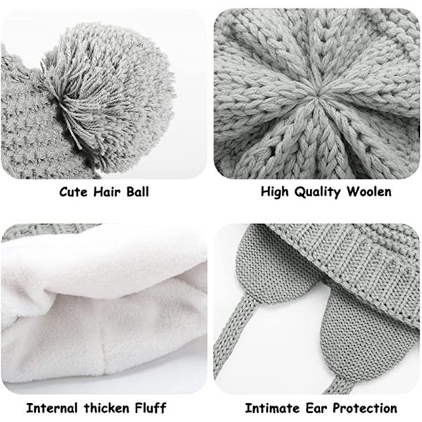1 set Baby Hat Cute Bear Toddler Earflap Beanie Warm för hösten