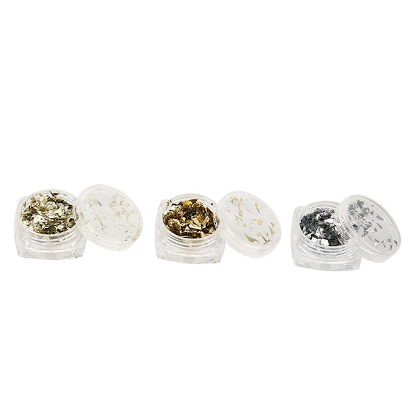 6 Ask / Set Ultratunna Nagelkonst Glitter Glimmande Sekvenser Nagelkonst Dekorationer DIY Verktyg (A)
